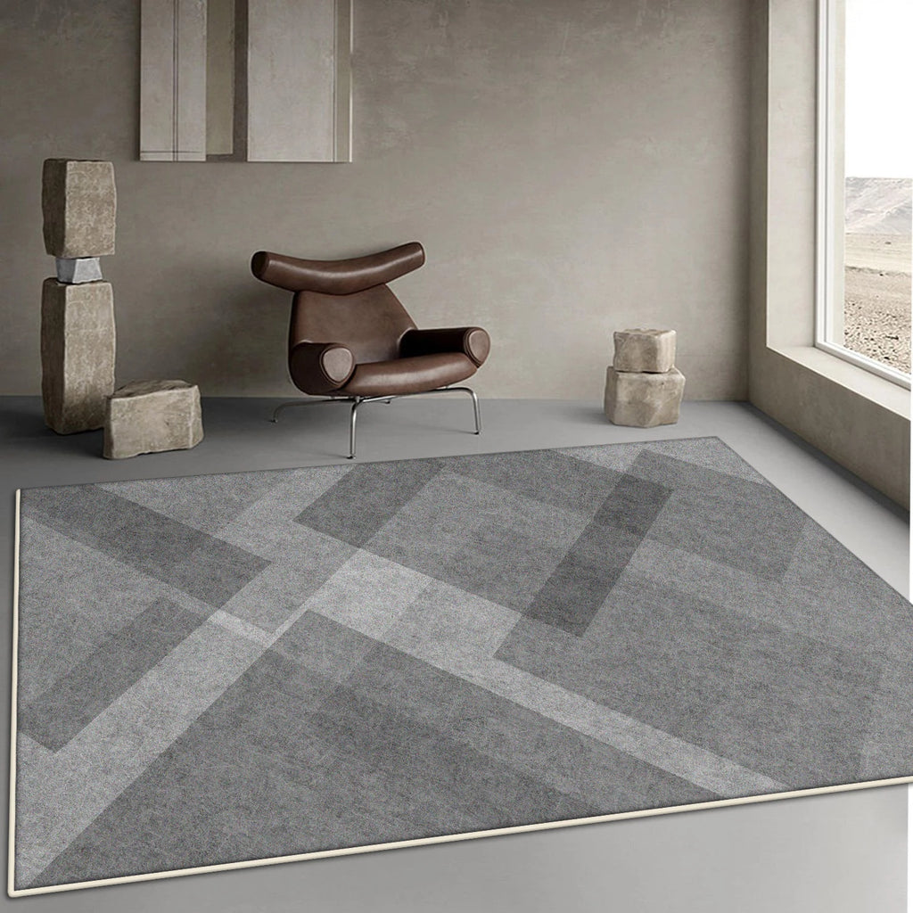 Wohnzimmer Teppich Grau
