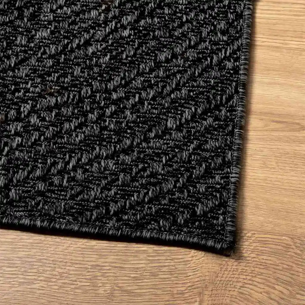Kurzflor Teppich Schwarz
