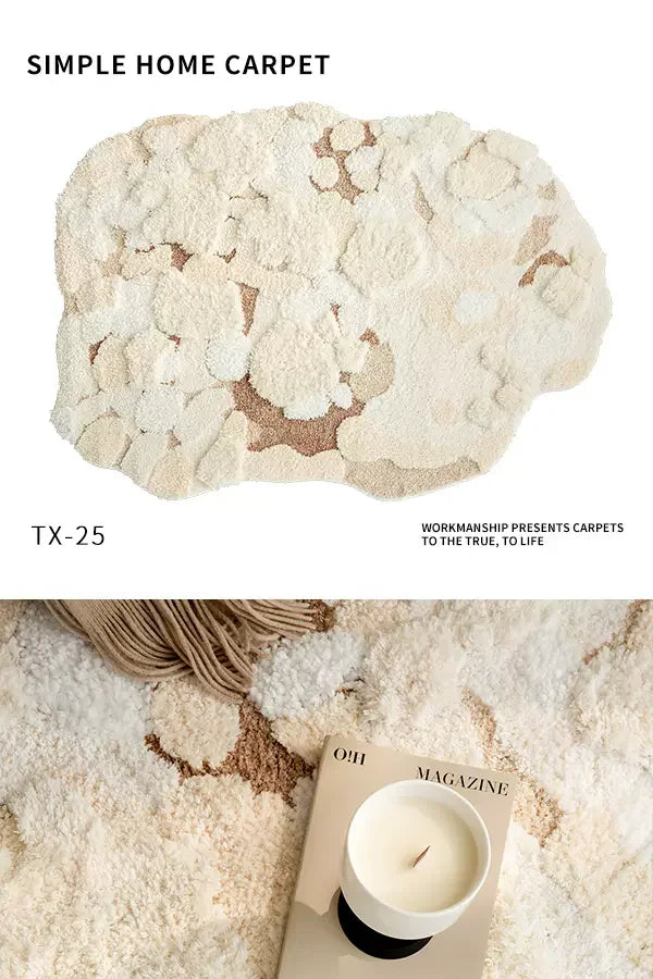 Beigefarbener Teppich