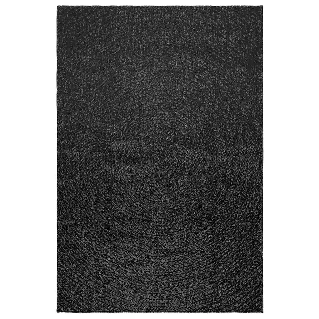 Kurzflor Teppich Schwarz