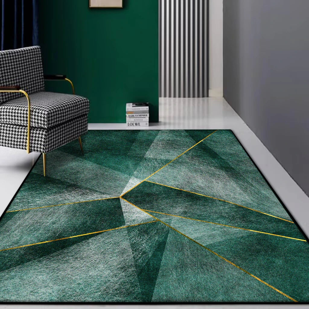 Teppich Grün Gemustert