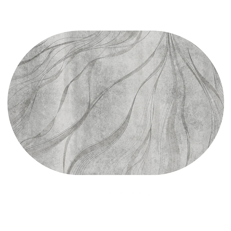Ovaler Teppich Grau