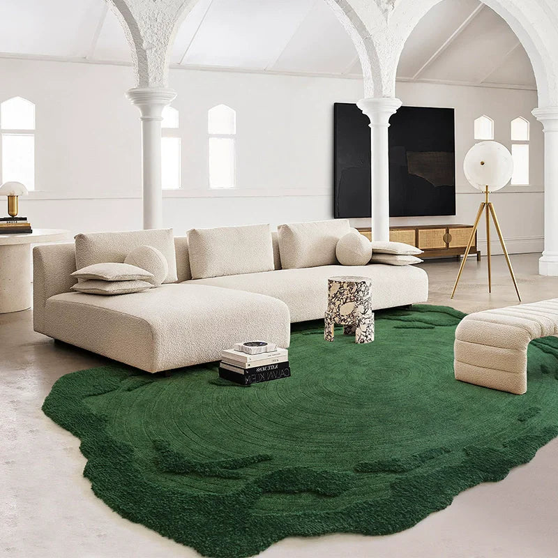 Grüner Hochflor Teppich