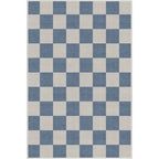 Schachbrett Teppich Blau