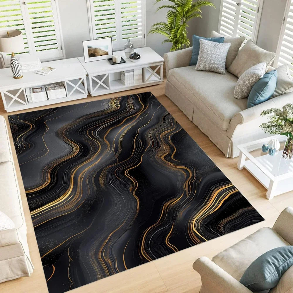 Marmor Teppich Schwarz
