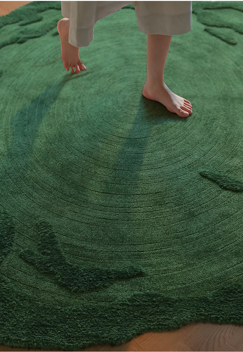 Grüner Hochflor Teppich