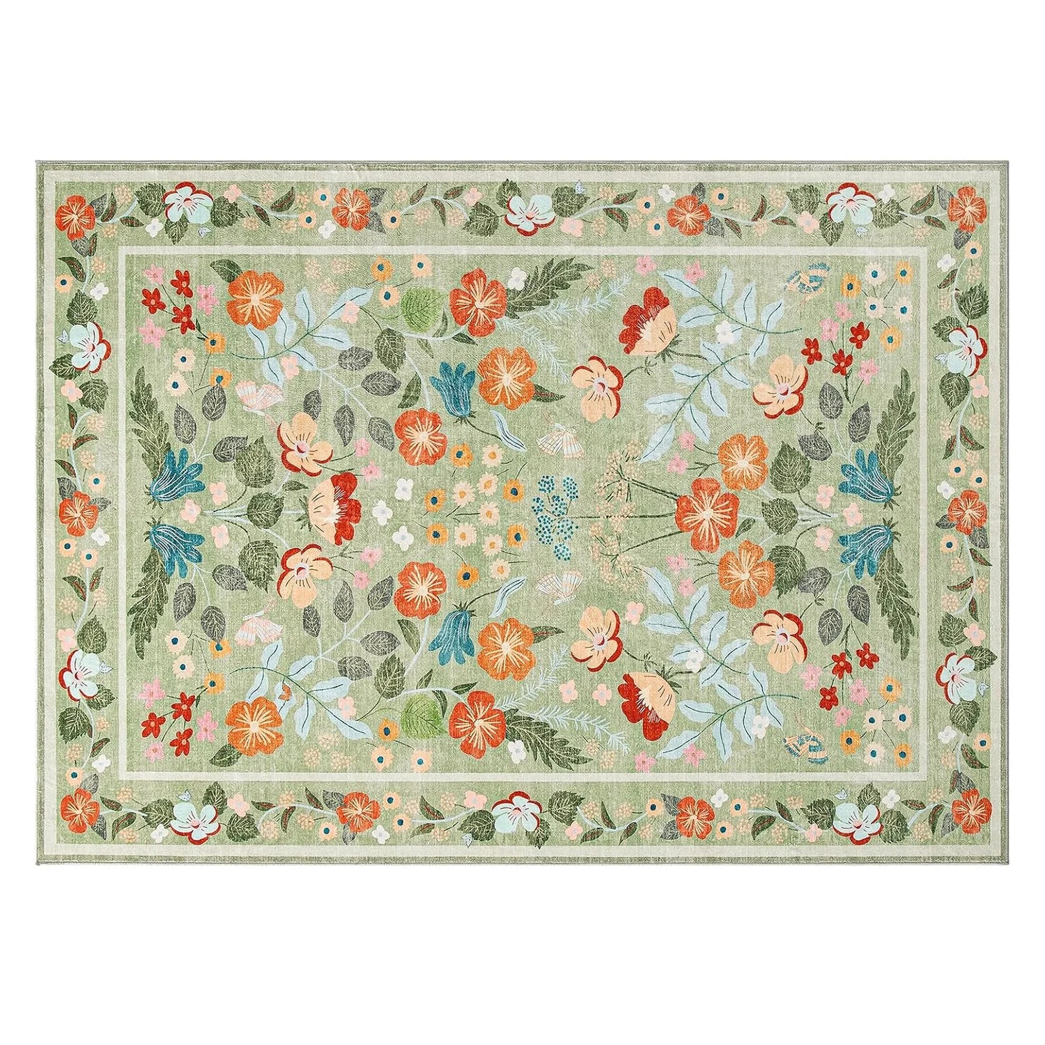 Kurzflor Teppich Grün