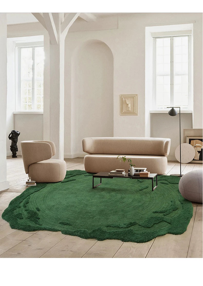 Grüner Hochflor Teppich