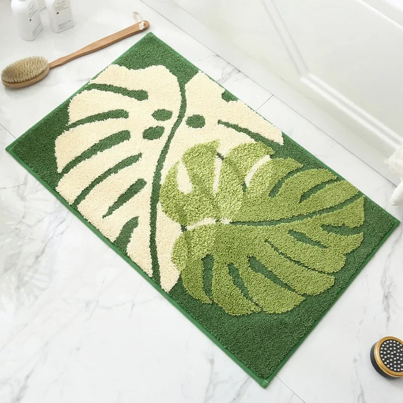 badezimmer teppich grün