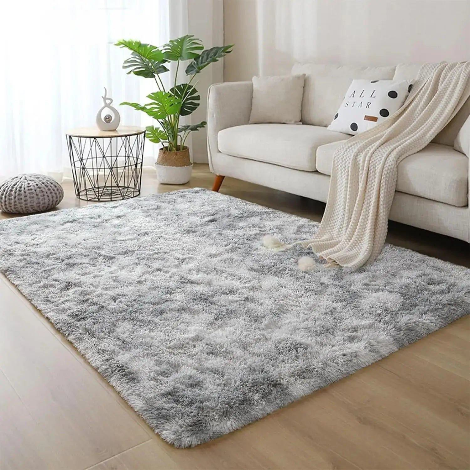teppich flauschig grau 40x60cm